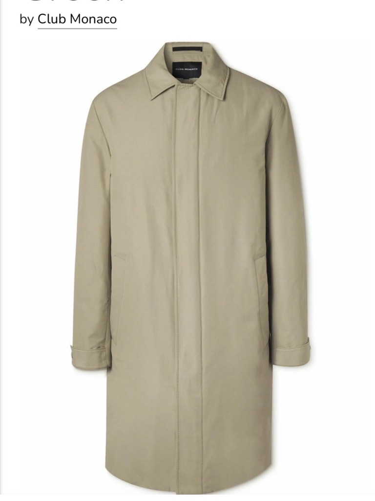 Club Monaco Trench Coat In Tan
